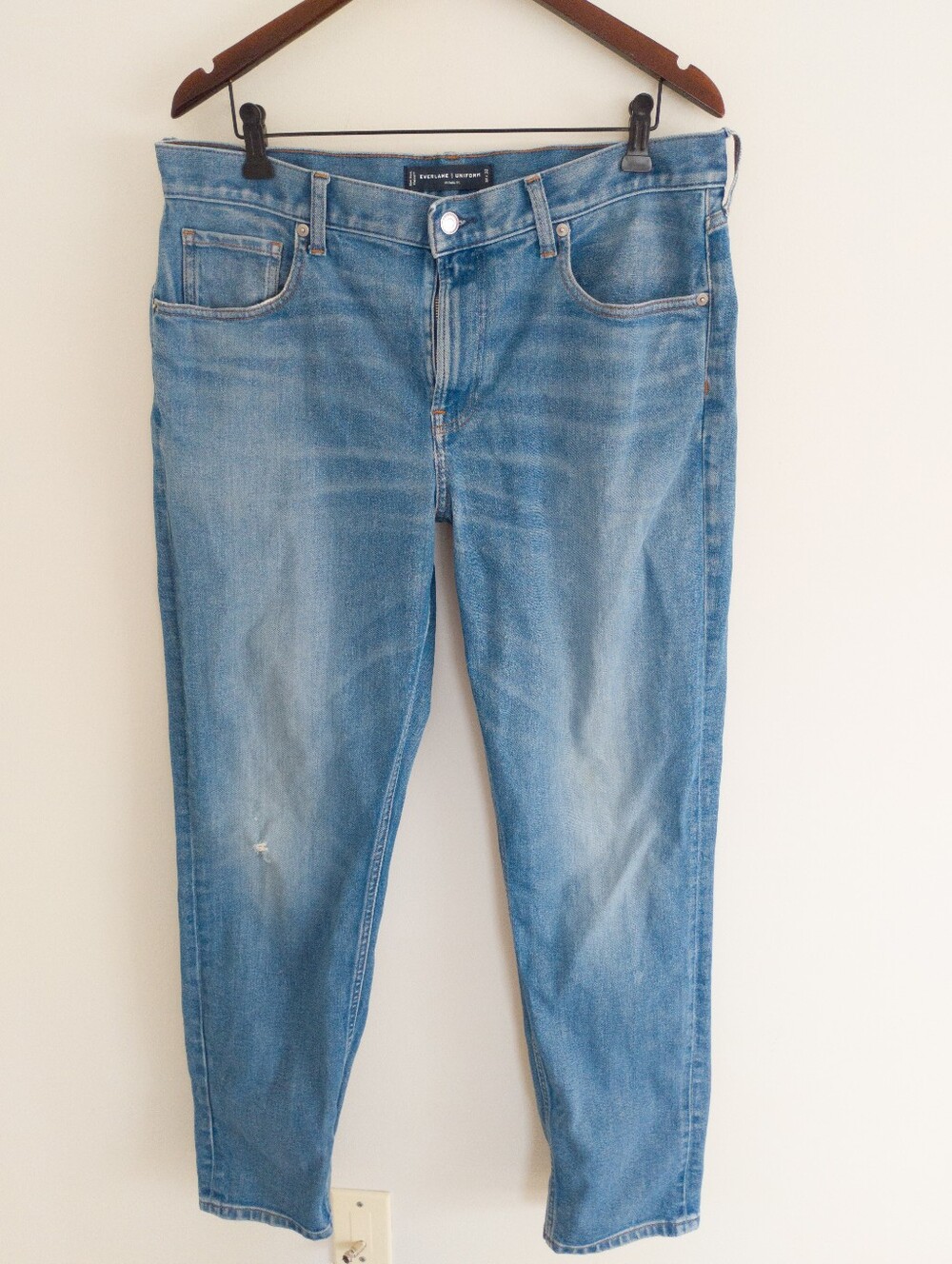 Everlane Uniform Mens Athletic Fit Denim Jeans Medium Wash 34 Tapered Leg